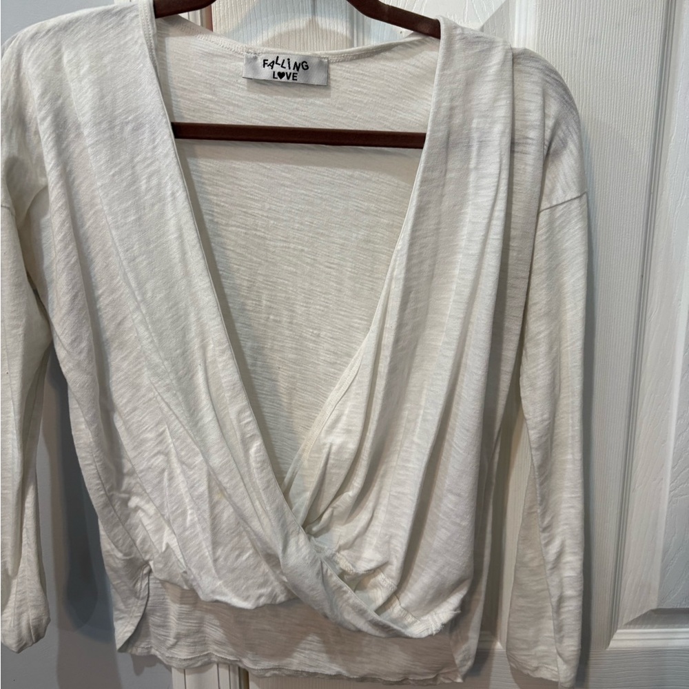 Falling love white long sleeve